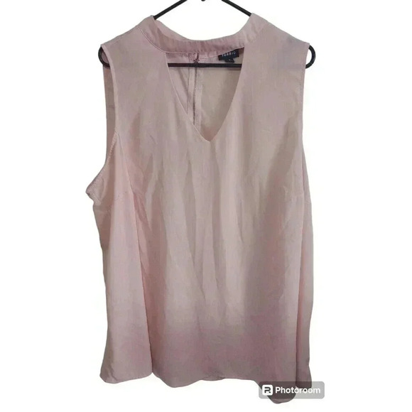 Torrid Georgette Goddess Tank Top Halter High Neck Keyhole Blush Size 3X‎ - Picture 1 of 4